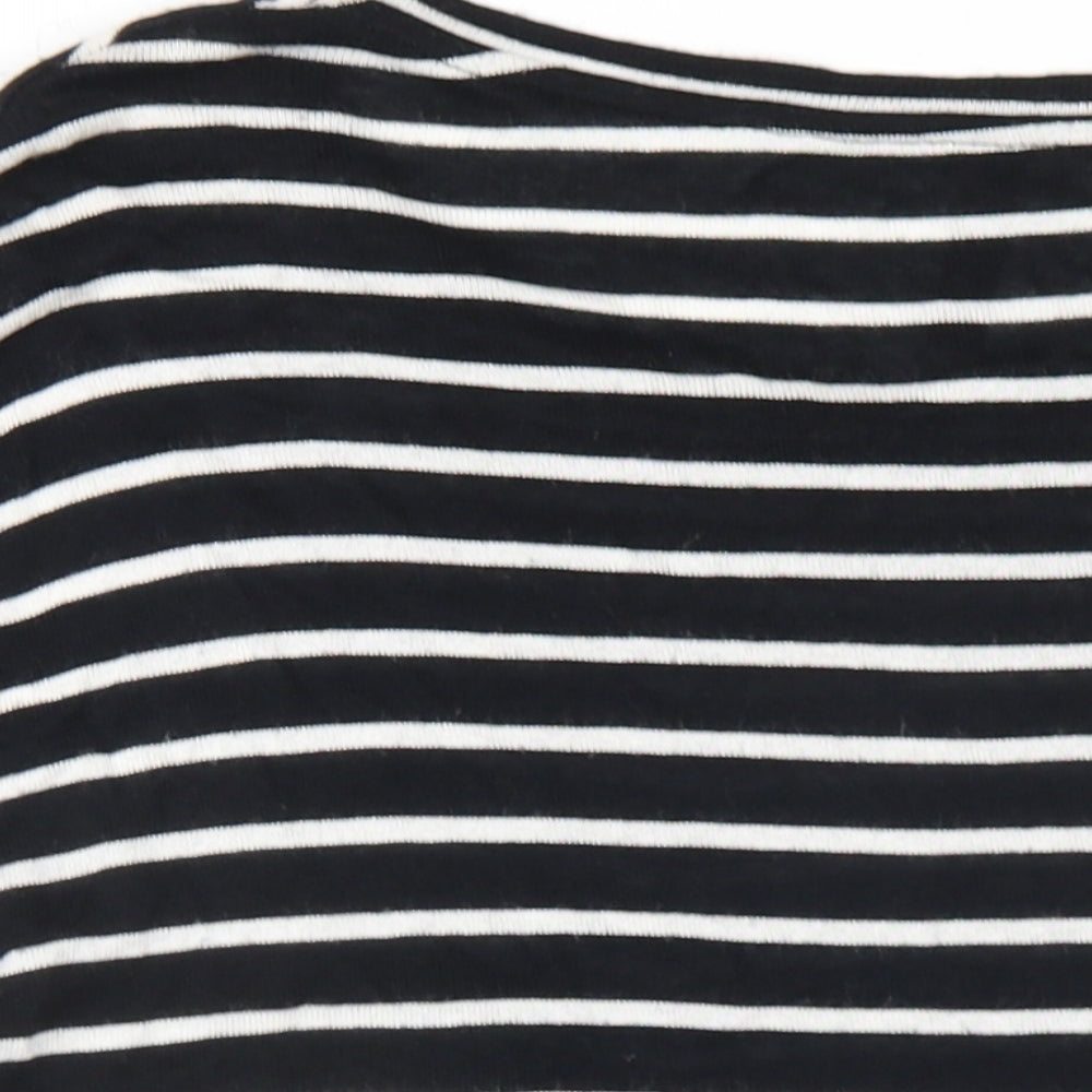 Womens UK Size M Stradivarius Black Basic T-Shirt