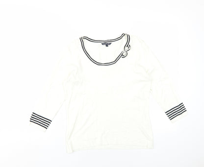 Womens UK Size M Sarah Hamilton Ivory Pullover Jumper