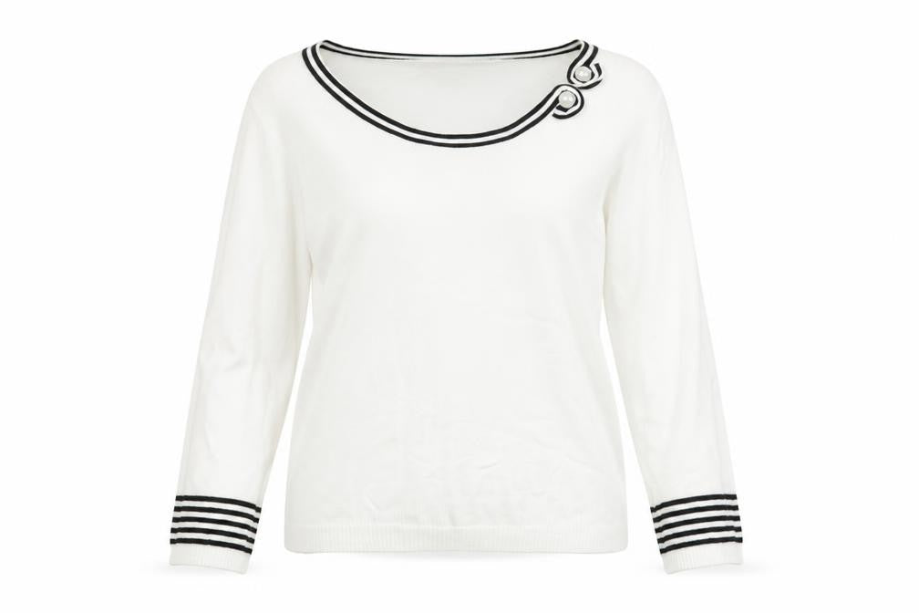 Womens UK Size M Sarah Hamilton Ivory Pullover Jumper