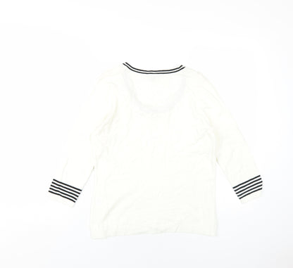 Womens UK Size M Sarah Hamilton Ivory Pullover Jumper