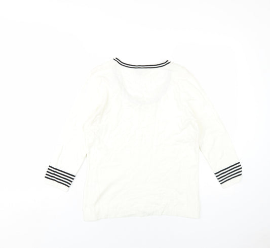 Womens UK Size M Sarah Hamilton Ivory Pullover Jumper
