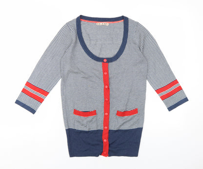 Womens UK Size M ICHI Blue Cardigan Jumper