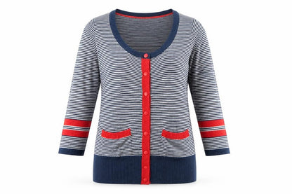 Womens UK Size M ICHI Blue Cardigan Jumper