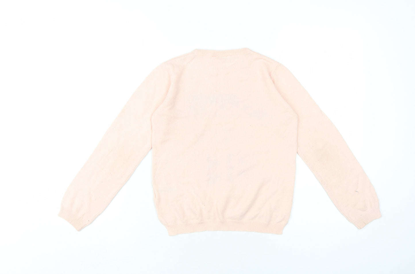 pepperts! Girls Pink Round Neck Acrylic Pullover Jumper Size 10-11 Years Pullover - Santa is my BFF