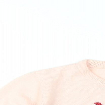pepperts! Girls Pink Round Neck Acrylic Pullover Jumper Size 10-11 Years Pullover - Santa is my BFF