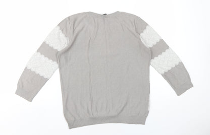 Womens UK Size 12 Dorothy Perkins Grey Pullover Jumper