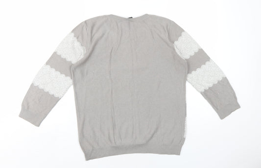 Womens UK Size 12 Dorothy Perkins Grey Pullover Jumper