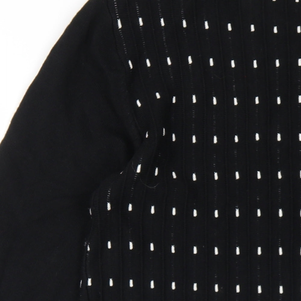 M&V Womens Black Polyamide A-Line Size L Round Neck Pullover