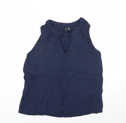 Womens UK Size M VERO MODA Blue Basic Tank