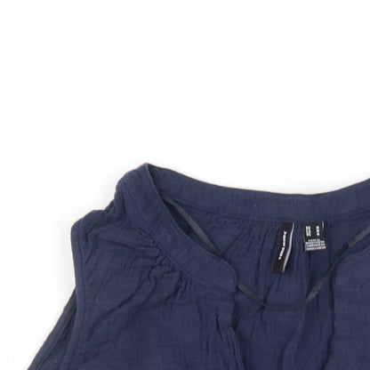 Womens UK Size M VERO MODA Blue Basic Tank