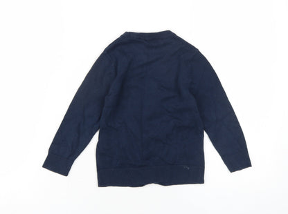 H&M Boys Blue Crew Neck Cotton Pullover Jumper Size 2-3 Years Pullover - Ho Ho Ho Santa