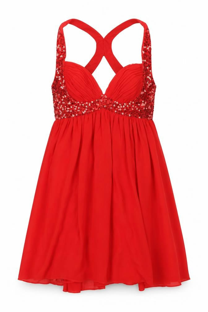 Lipsy Womens Red Polyester A-Line Size 8 V-Neck Zip