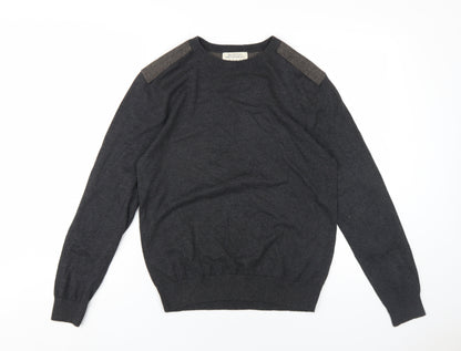 Burton Mens Grey Crew Neck Cotton Pullover Jumper Size S Long Sleeve