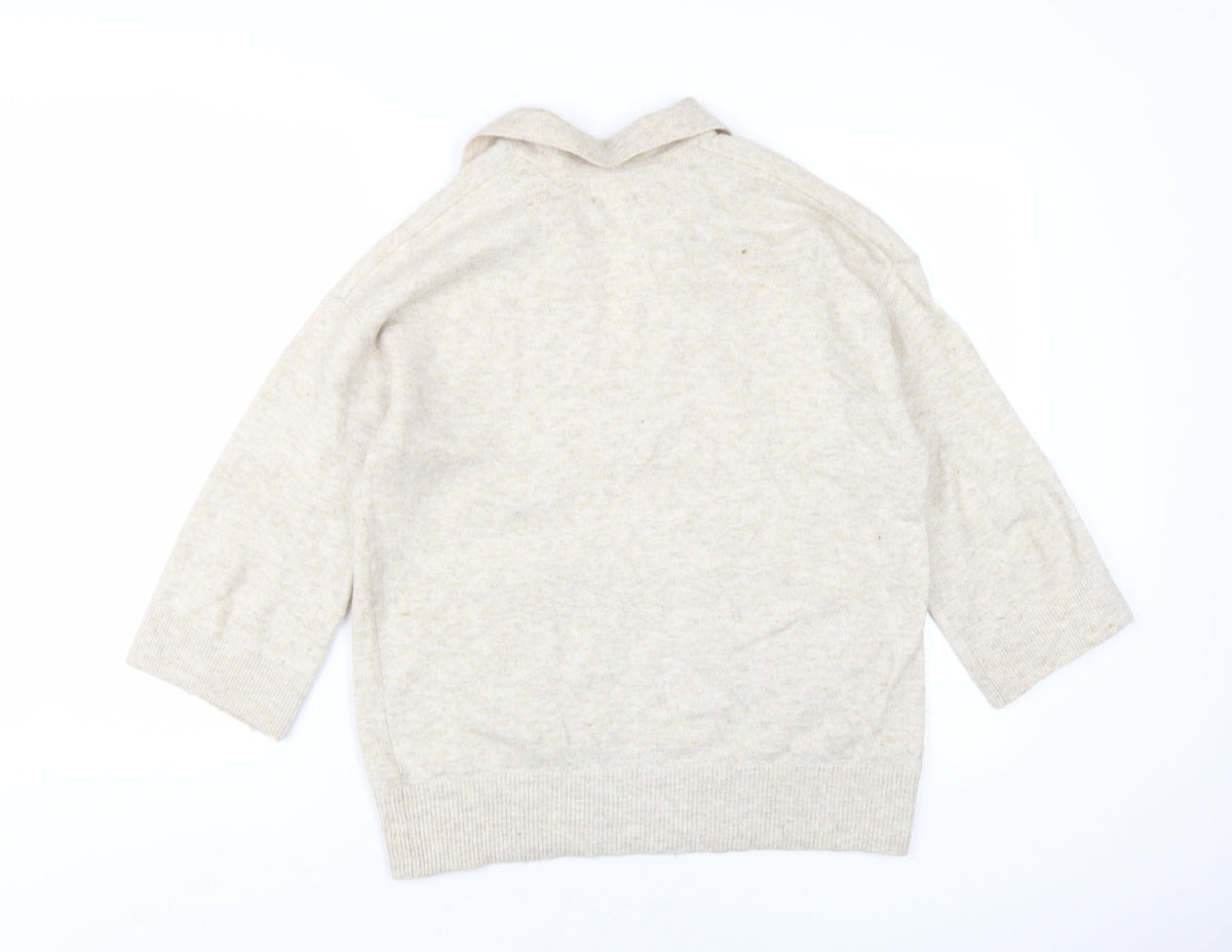 Womens UK Size XS H&M Beige Pullover Jumper