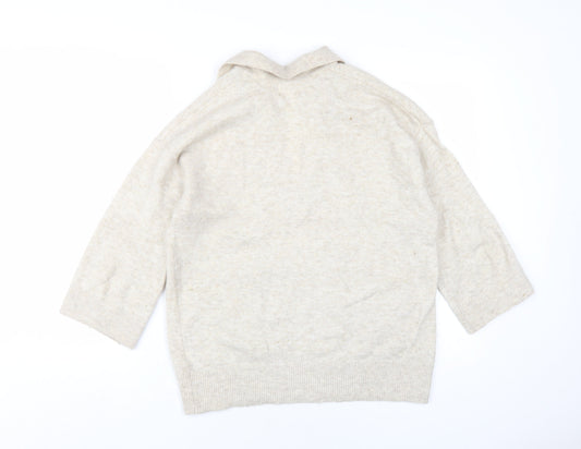 Womens UK Size XS H&M Beige Pullover Jumper