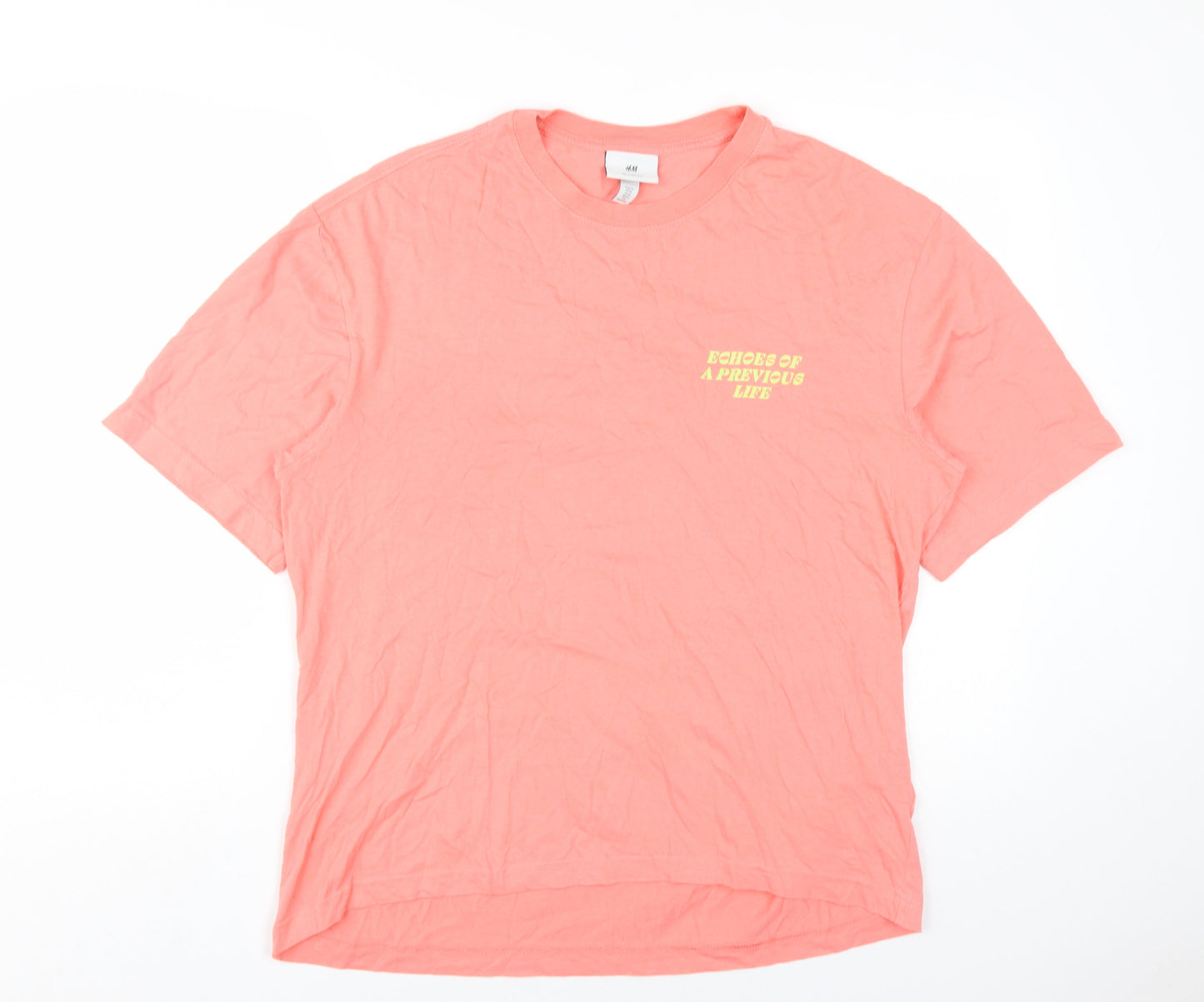 Mens UK Size M H&M Pink  T-Shirt