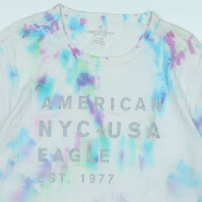 Womens UK Size S American Eagle White Basic T-Shirt