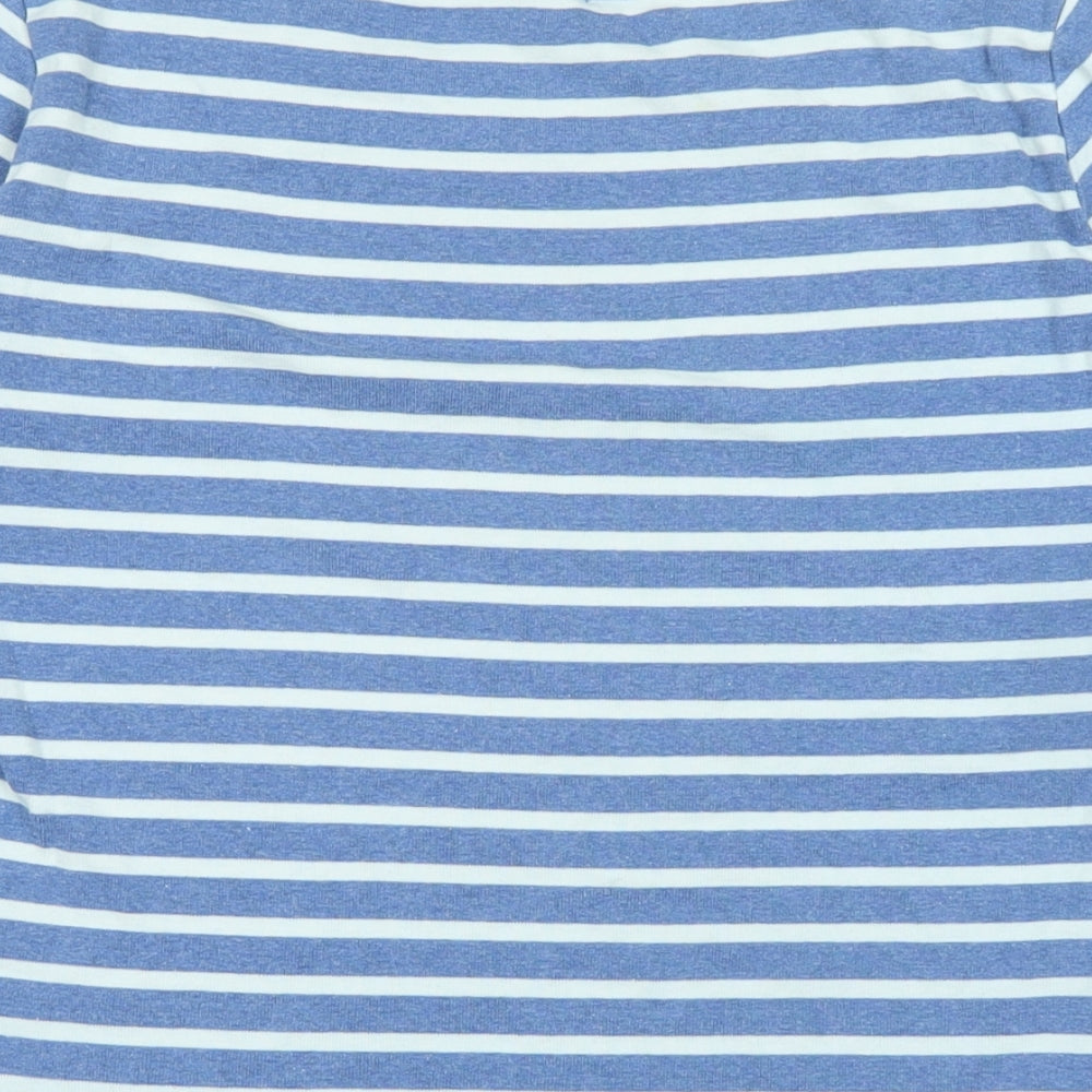 front de mer Womens Blue Cotton Basic T-Shirt Size XL Square Neck - Logo