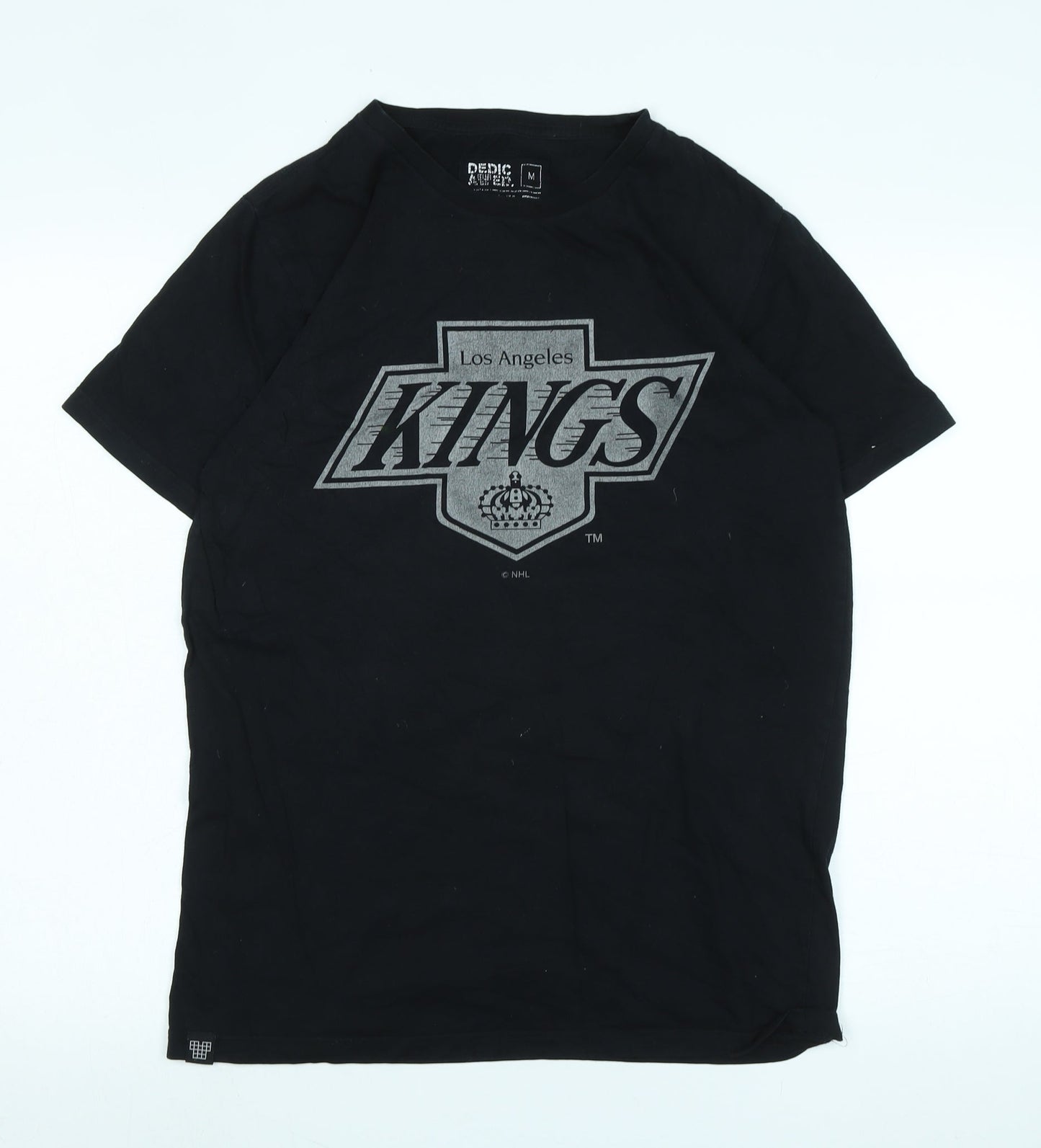 Dedicated Mens Black Cotton T-Shirt Size M Crew Neck - Logo - Los Angeles Kings