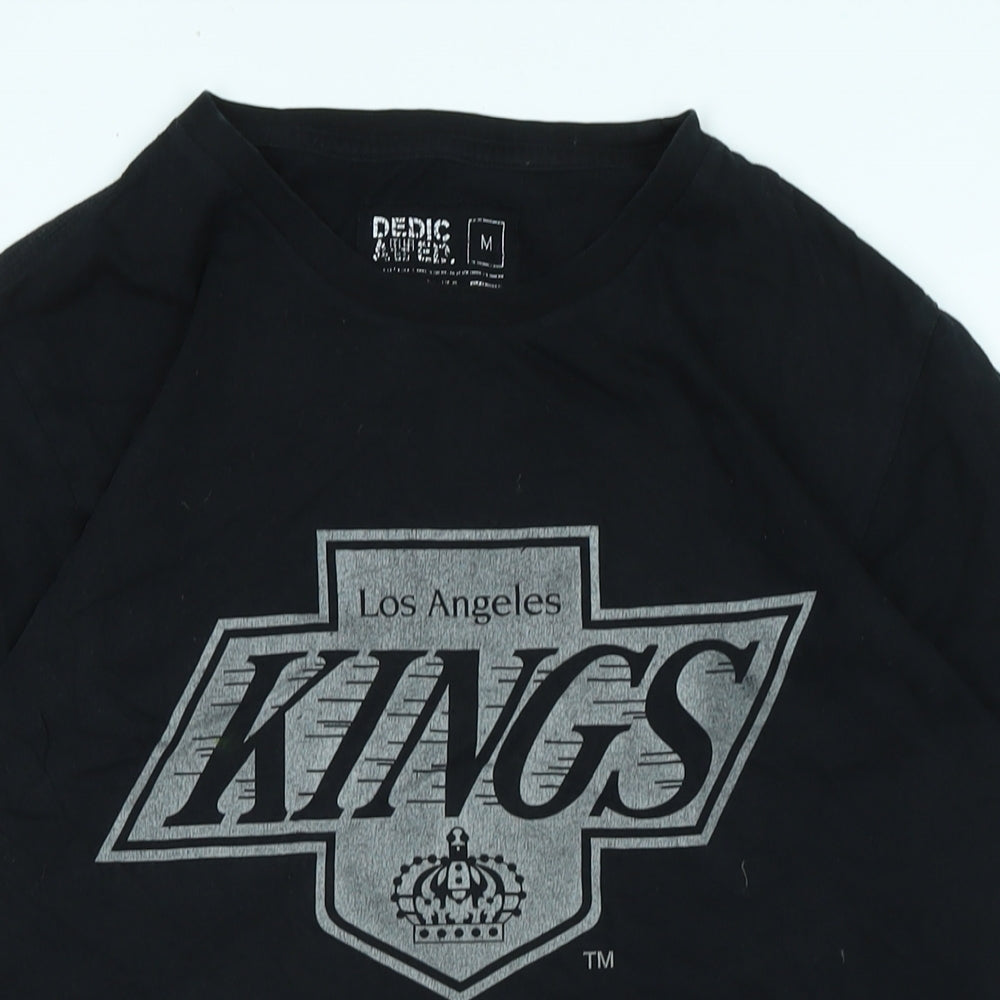 Dedicated Mens Black Cotton T-Shirt Size M Crew Neck - Logo - Los Angeles Kings