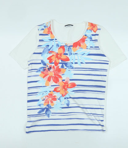Womens UK Size 10 DASH White Basic T-Shirt