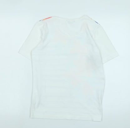 Womens UK Size 10 DASH White Basic T-Shirt