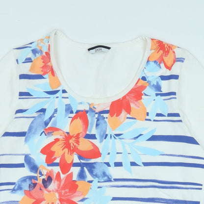 Womens UK Size 10 DASH White Basic T-Shirt