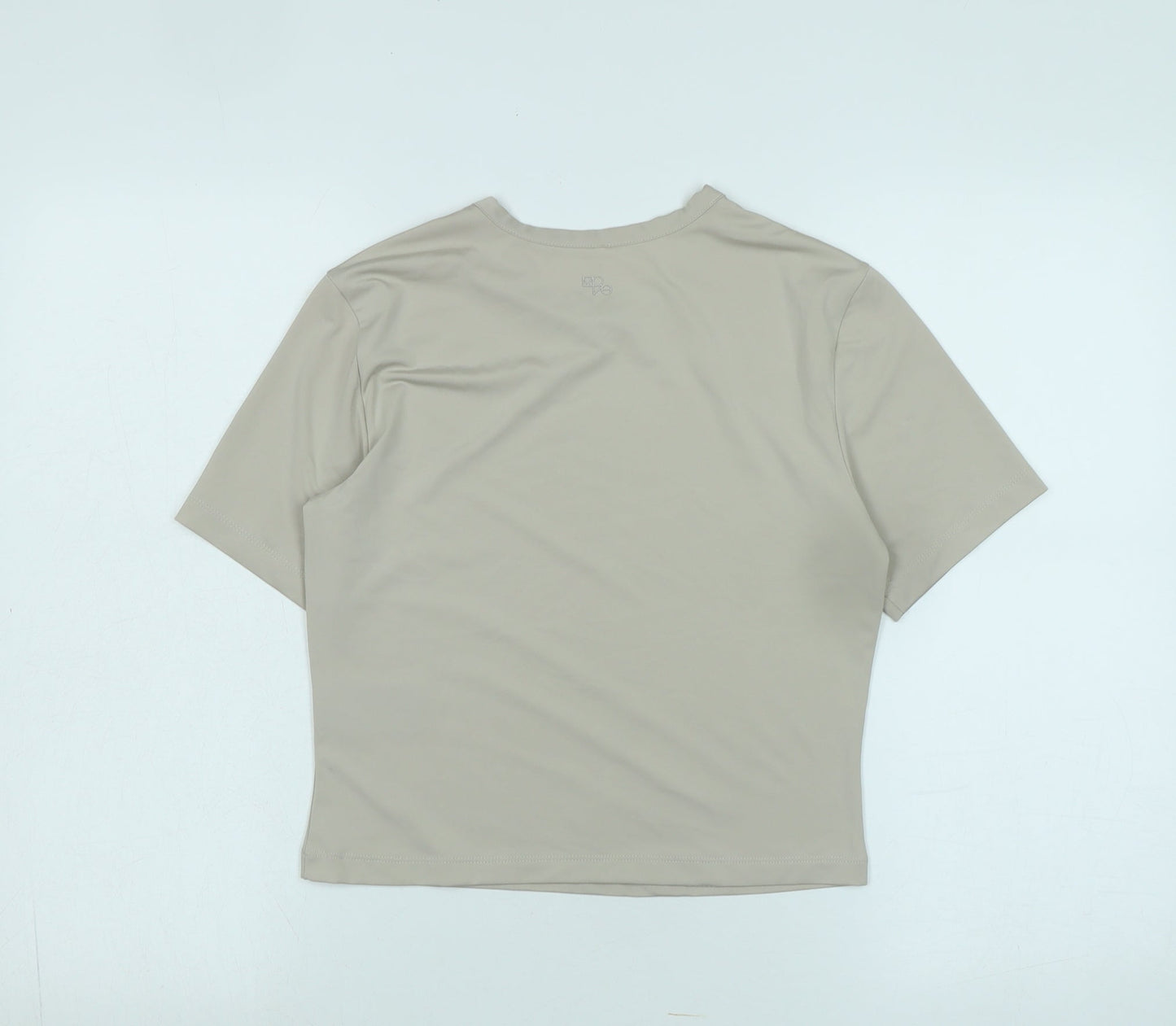 Dry Move Womens Beige Polyester Basic T-Shirt Size M Crew Neck - Logo