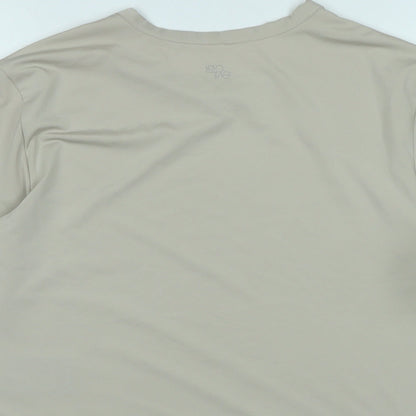Dry Move Womens Beige Polyester Basic T-Shirt Size M Crew Neck - Logo