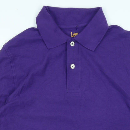 Lee Mens Purple Cotton Polo Size XL Collared - Logo