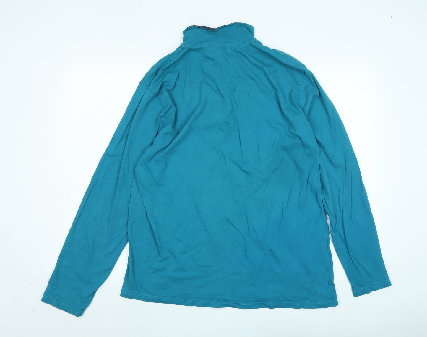 Atlas for women Womens Blue Cotton Pullover Sweatshirt Size L - Logo