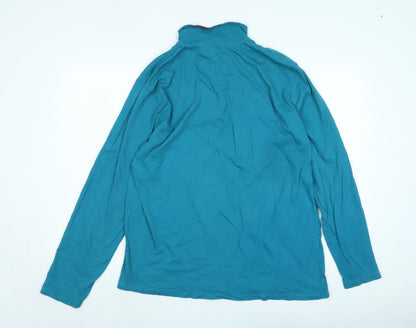 Atlas for women Womens Blue Cotton Pullover Sweatshirt Size L - Logo