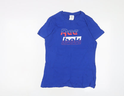 Womens UK Size 12 Reebok Blue Basic T-Shirt