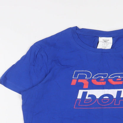 Womens UK Size 12 Reebok Blue Basic T-Shirt