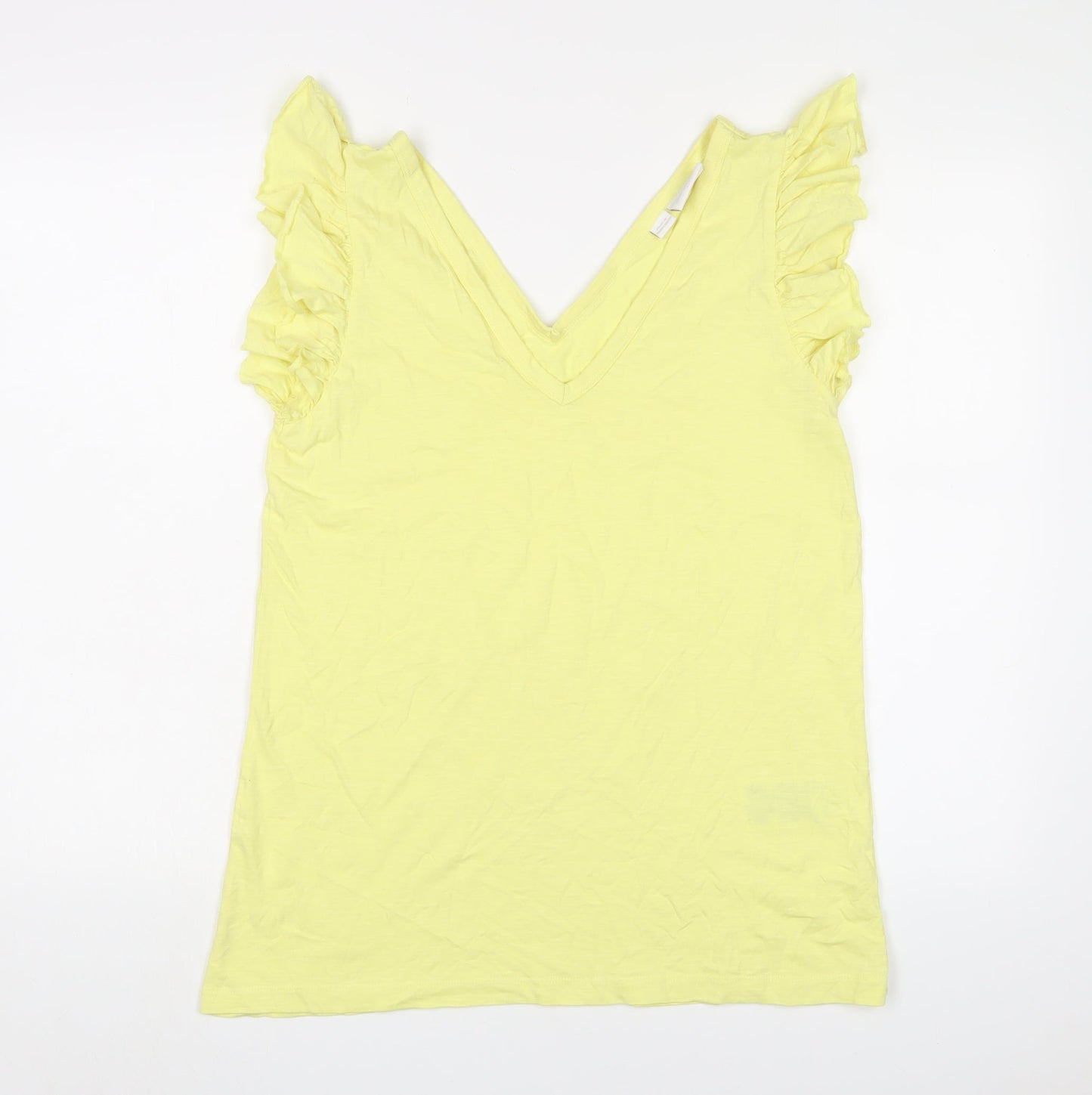 Womens UK Size L Mama-licious Yellow Basic T-Shirt