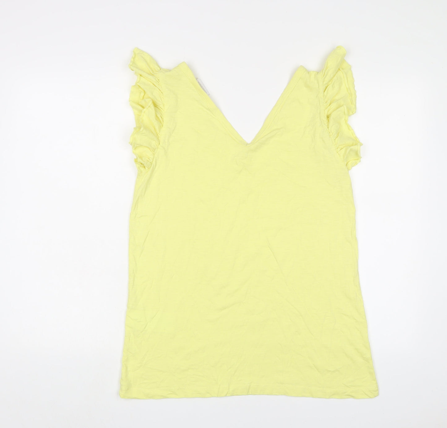 Womens UK Size L Mama-licious Yellow Basic T-Shirt