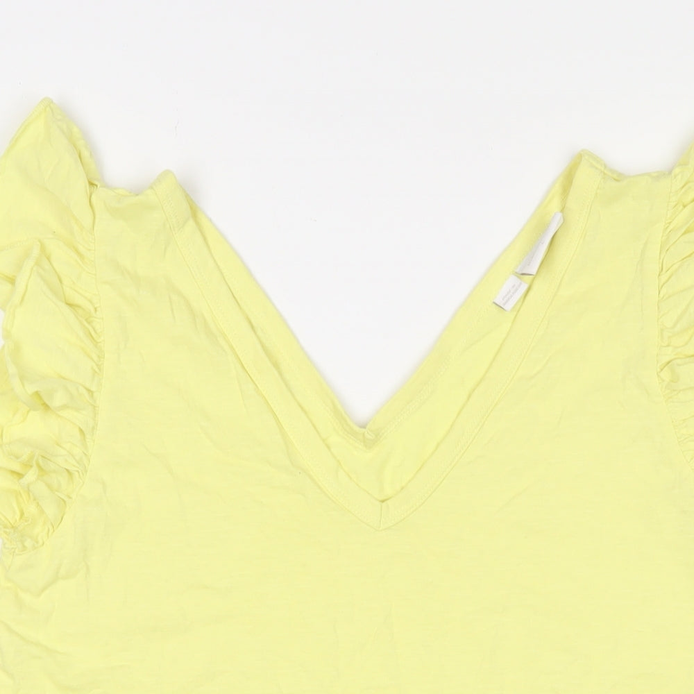 Womens UK Size L Mama-licious Yellow Basic T-Shirt