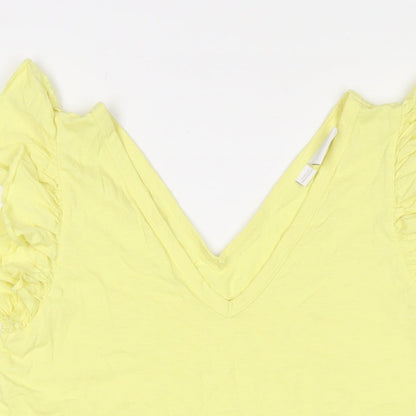 Womens UK Size L Mama-licious Yellow Basic T-Shirt