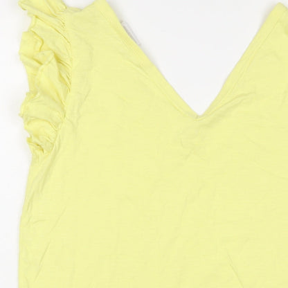 Womens UK Size L Mama-licious Yellow Basic T-Shirt
