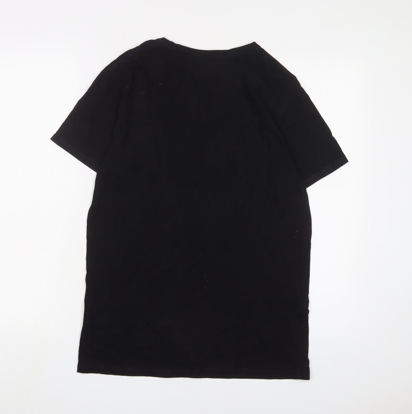 Fanpac london Womens Black Cotton Basic T-Shirt Size S Crew Neck
