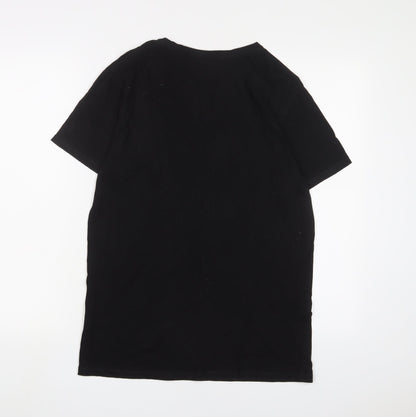 Fanpac london Womens Black Cotton Basic T-Shirt Size S Crew Neck