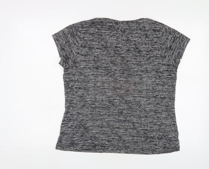 Phillip Plein Womens Grey Cotton Basic T-Shirt Size 2XL Crew Neck - Studded