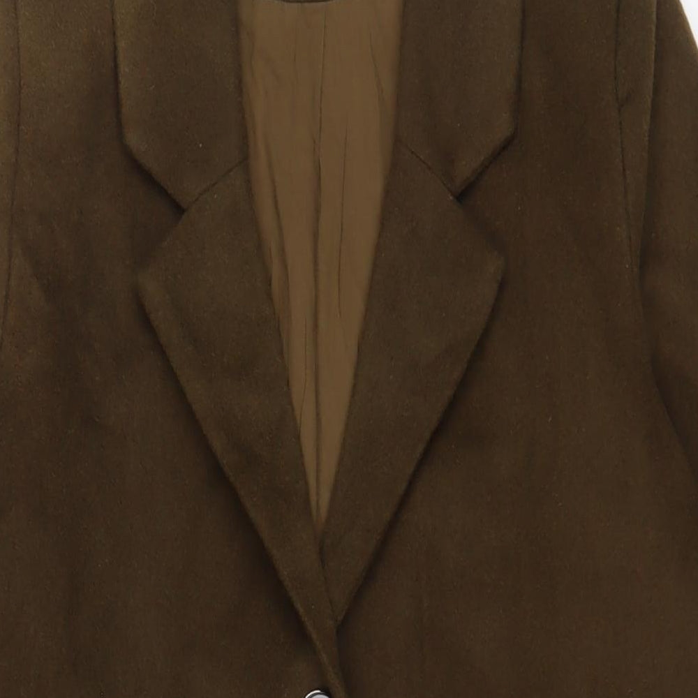 Religion Womens Green Overcoat Coat Size 8 Button