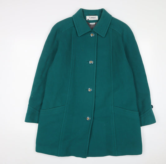Lampert Womens Green Overcoat Coat Size 12 Button