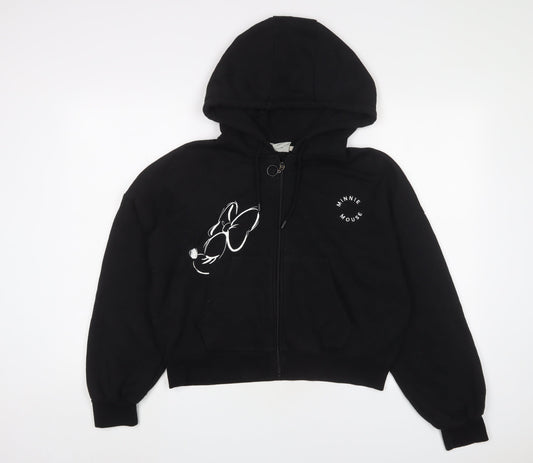 Womens UK Size M Disney Black Full Zip Hoodie