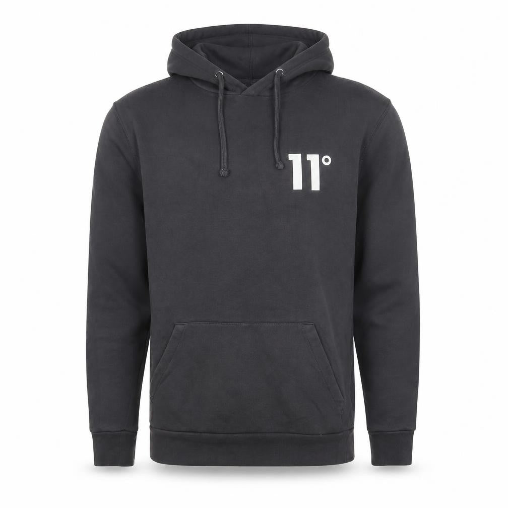 11 Degrees Mens Grey Cotton Pullover Hoodie Size S - Logo