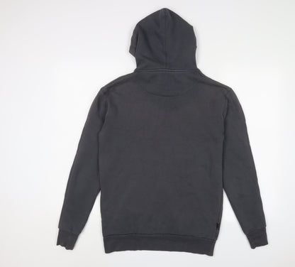 11 degrees Mens Grey Cotton Pullover Hoodie Size S - Logo