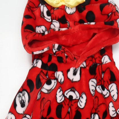 Mickey Mouse Girls Red Geometric Polyester Top Gown Size 7 Years Pullover - 7-13 Years