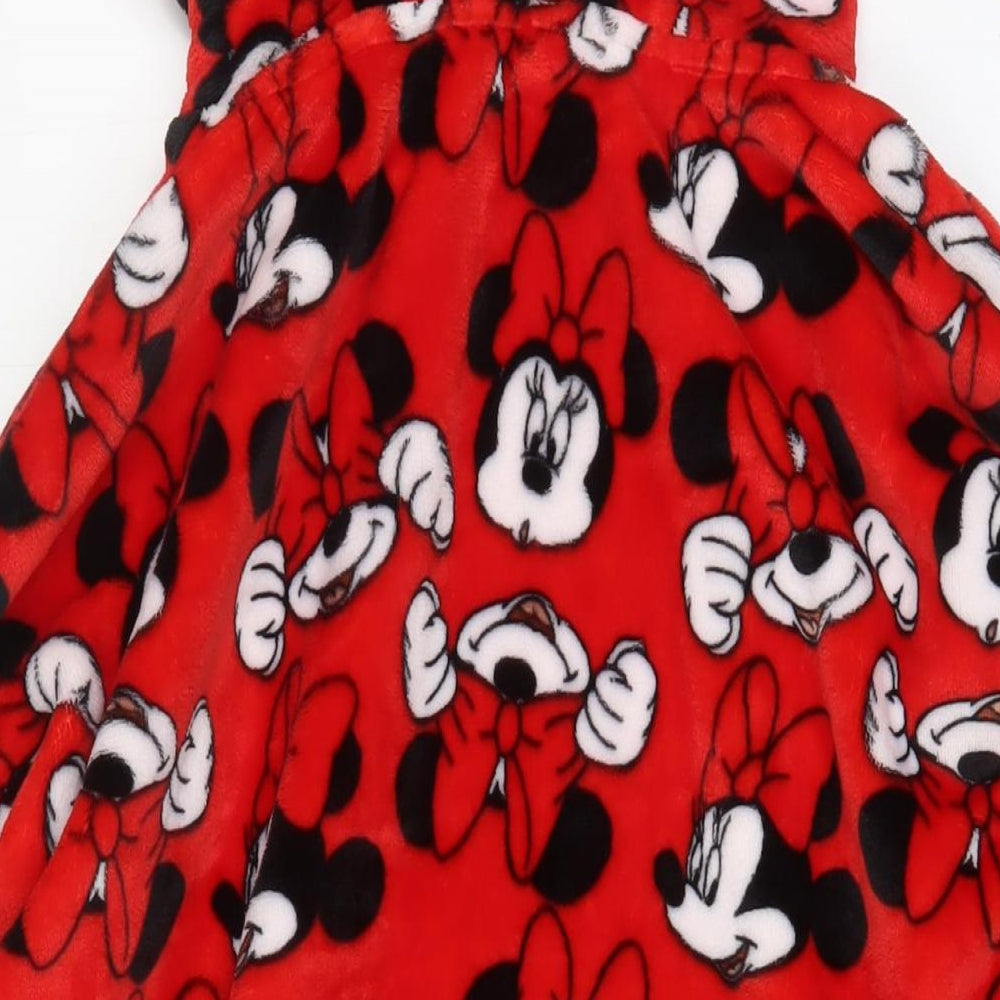 Mickey Mouse Girls Red Geometric Polyester Top Gown Size 7 Years Pullover - 7-13 Years