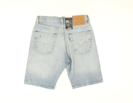 Levi's Mens Blue Cotton Bermuda Shorts Size 28 in L10 in Regular Zip